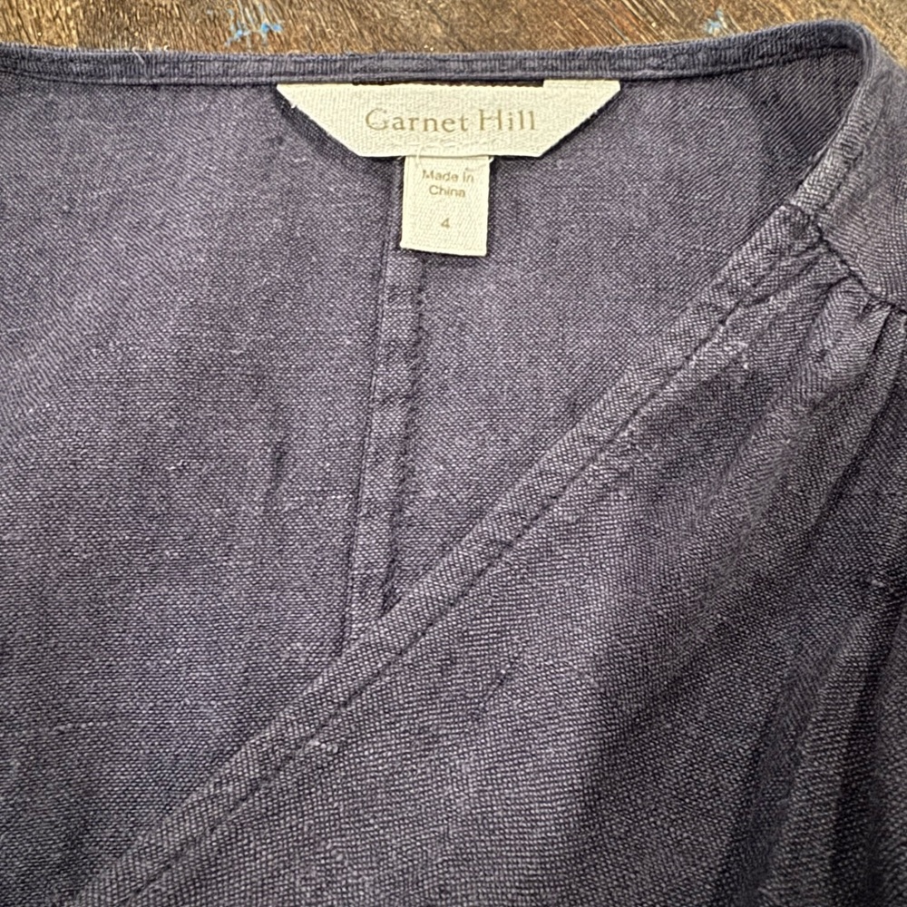 Garnet Hill Linen V Neck Dress - Picture 4 of 4